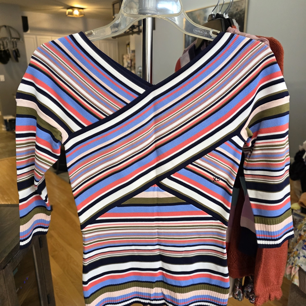 Striped V-Neck Sweater